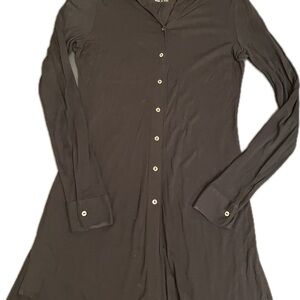 Cino Black Button-Up Shirt dress